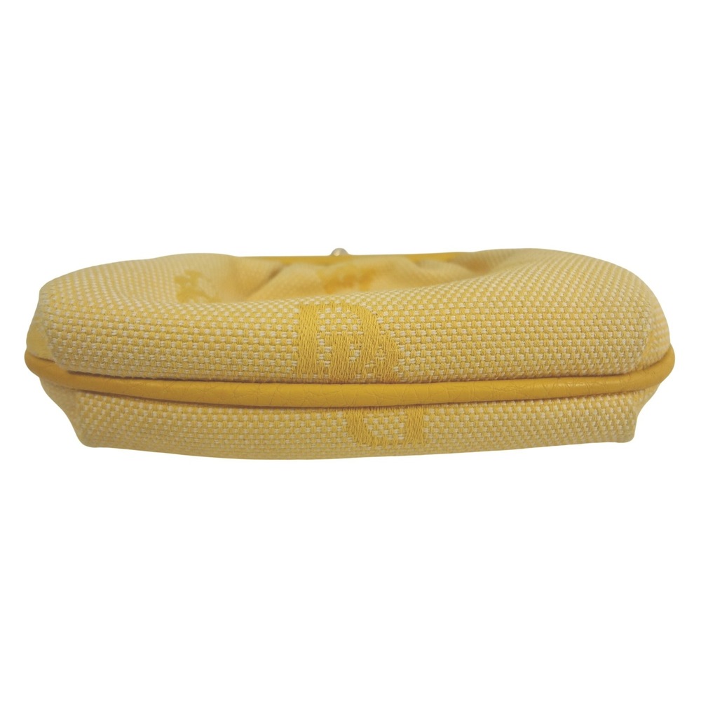 Dooney & Bourke Vintage Yellow Monogram Canvas Kiss Lock Coin Purse Red Interior - Picture 3 of 7
